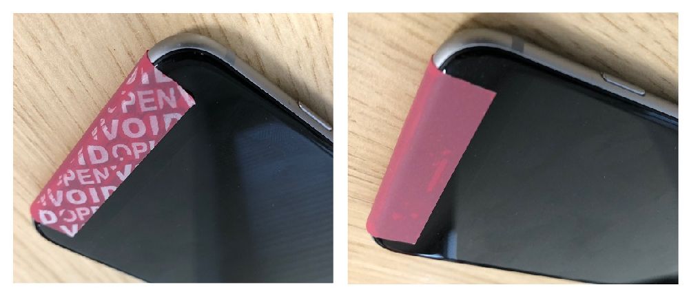 No photography camera labels, sealed and voided